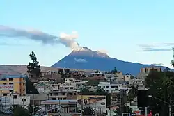 Tungurahua volcano as seen from Riobamba