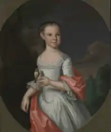 Painting of Eleanor Calvert by John Hesselius, 1728–1778, c. 1761