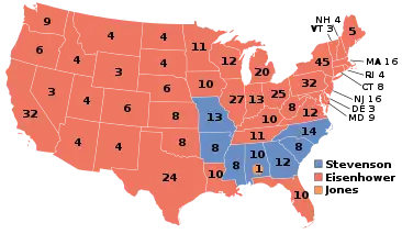 Electoral map, 1956 election