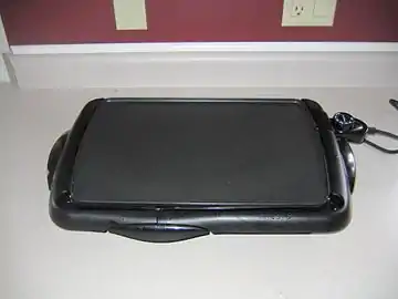 A basic electric griddle with temperature control