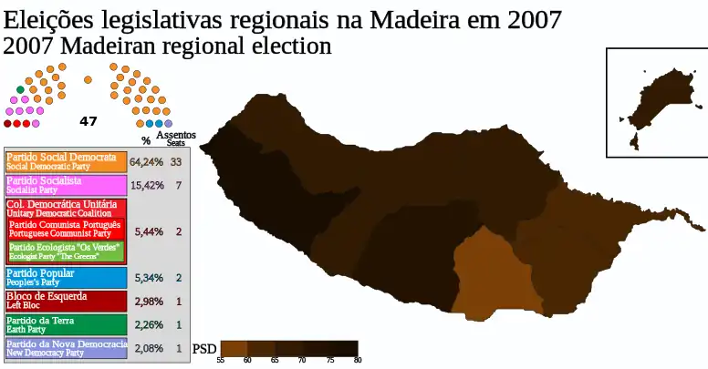 Most voted political force by municipality.