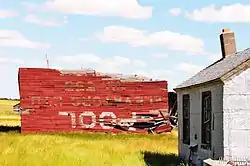 The remains of the Saskatchewan Wheat Pool elevator in Canuck.