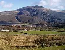 Elidir Fawr from the slopes of Moel Eilio, with the Dinorwic Quarry prominent on its south-west face.