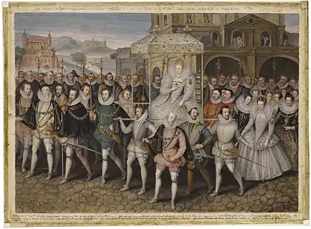 Image 4The Procession Picture, c. 1600, showing Elizabeth I borne along by her courtiers (from History of England)