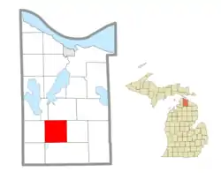 Location within Cheboygan County