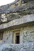 Non-structural lintel in Buddhist cave temple at Ellora Caves, India