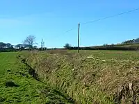 A view of the inclined plane railway's embankment.