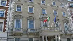 Photograph of the front of the Italian Embassy, London