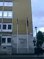 Close-up of the Three Crowns on the embassy.