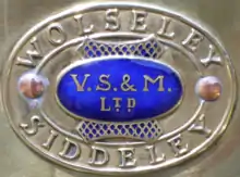 Name plate:Vickers, Sons & MaximWolseley Siddeley