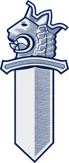 The sword and lion emblem is the symbol of the Police of Finland