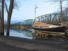 Batiscan River, old iron bridge on Chemin du Roy