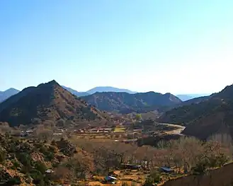 Similar view ca. 2008. NM Route 68 to Taos at right.