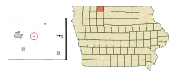 Location of Gruver, Iowa