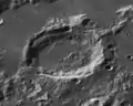 Oblique view of Endymion B from Lunar Orbiter 4