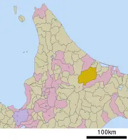 Location of Engaru in Hokkaido (Okhotsk Subprefecture)