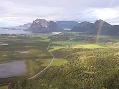 Overlooking forestry and farmland on Engeløya