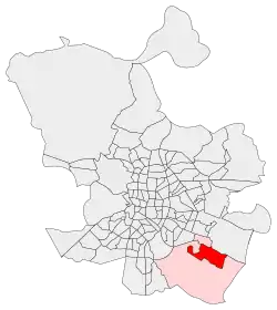 Location of Ensanche de Vallecas