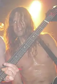 Arve Isdal on stage with Enslaved, 2012