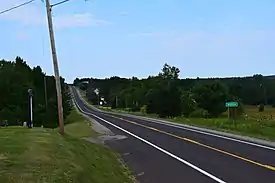 Sign for Nisula on westbound M-38