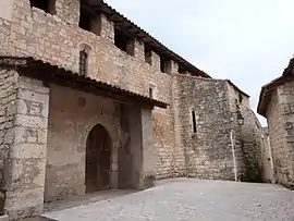 The entrance to the church in Loubers