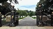 Main entrance to Cypress Hills National Cemetery, located at 625 Jamaica Avenue.