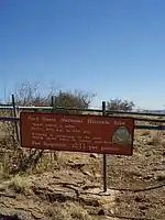 Entrance to the Fort Davis National Historic Site from the Davis Mountains State Park