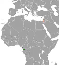 Map indicating locations of Equatorial Guinea and Israel