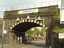 The bridge at Erdington, showing the old LMS lettering.