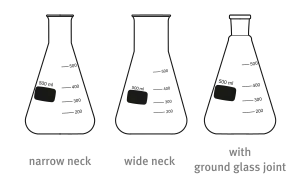 Different styles Erlenmeyer flasks