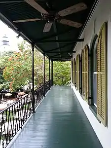 The house's veranda