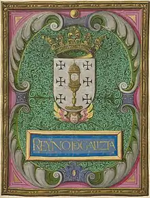 Coat of arms of the Kingdom of Galicia (c. 1625 AD).