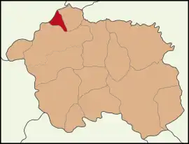 Map showing Mihalgazi District in Eskişehir Province