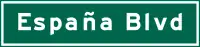 Street sign for España Boulevard used in Manila