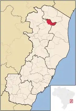 Location in Espírito Santo  state