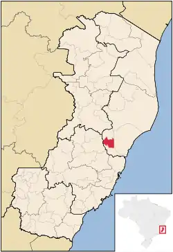 Location of Ibiraçu in Espírito Santo