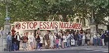 Image 4Demonstration against nuclear testing in Lyon, France, in the 1980s. (from Nuclear weapon)