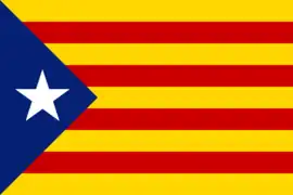 Estelada blau marí, dark blue version used with vertical displays in 2012.