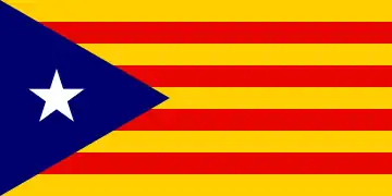 Flag proposed (June 2017) by the Fundació Reeixida as the official flag of an independent Catalonia.