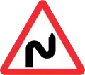 Double curve first to right