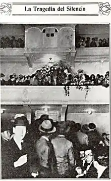 Spectators in the movie theatre at the initial screening of the film