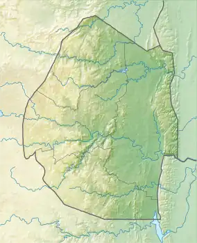 Map showing the location of Hlane Royal National Park