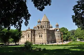 The cathedral as seen from the surrounding gardens