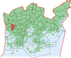 Position of Etelä-Haaga within Helsinki