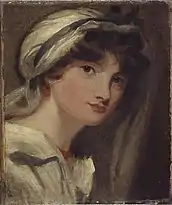 Young woman in a white bonnet