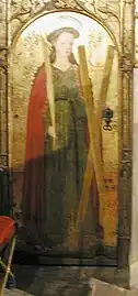 Virgin-martyr Eulalia of Barcelona, the most famous virgin-martyr in Spain, burnt at the stake.