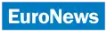 February 1999 – June 2008: blue rectangle enclosing white camel case word "EuroNews".