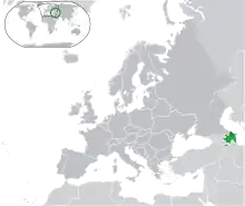 Map showing Azerbaijan in Europe