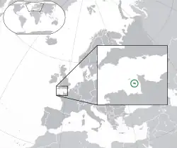 Location of Vingtaine de Longueville (green)in Europe (dark grey)