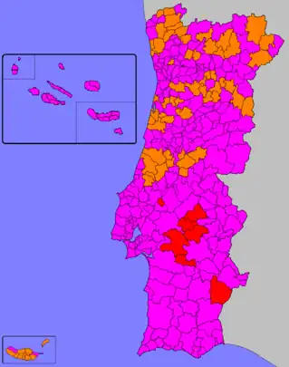 Most voted political force by municipality.